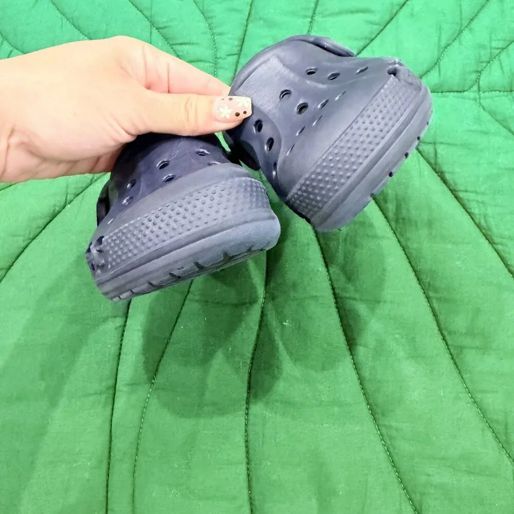 Crocs Toddler C7 Navy Blue Clogs Slip On Water Shoes